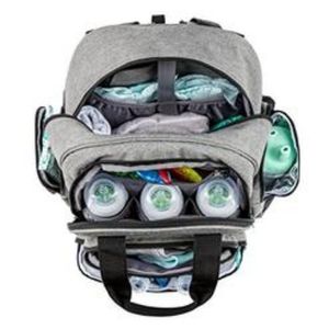 Yovobaby Diaper Bag Multifunctional and Durable Backpack Gray and Tiffany Blue